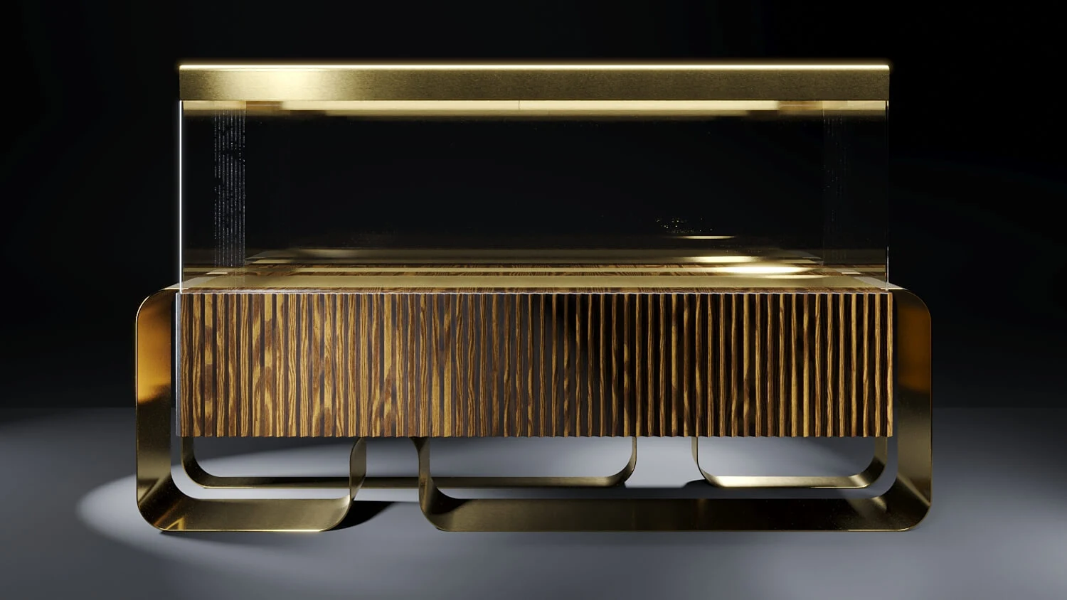 CaVenza Steel and Wood — base in legno massiccio su gambe in acciaio curvato
