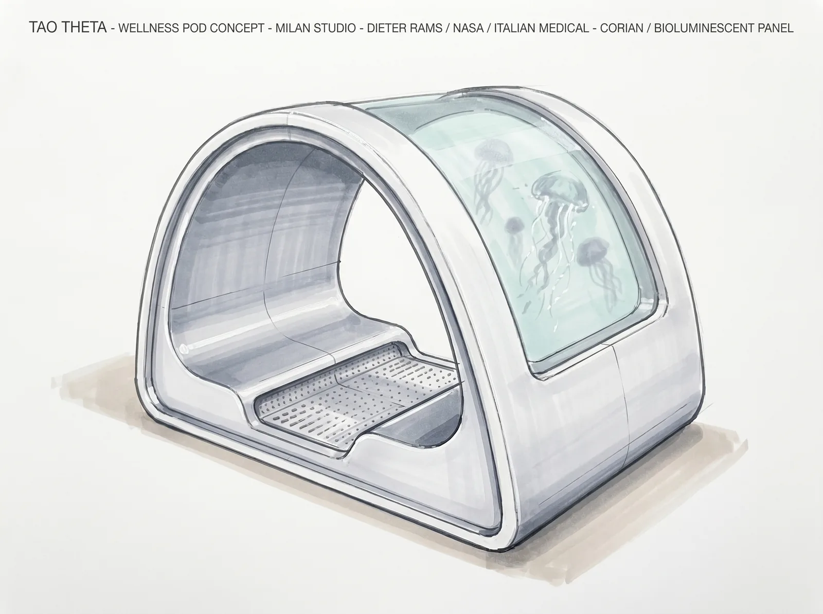 TAO THETA — concept marker industriale, vista tre quarti