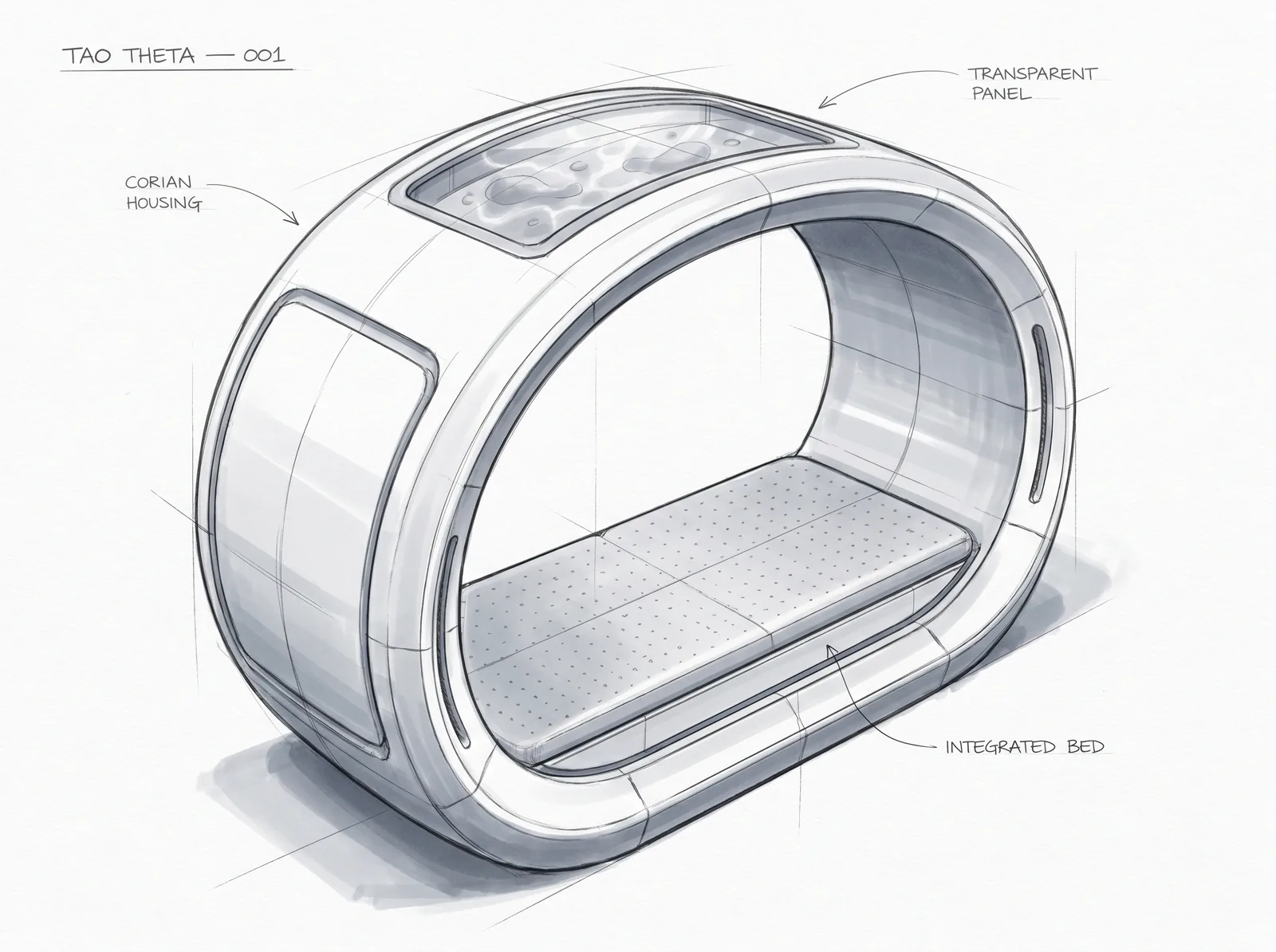 TAO THETA — sketch annotato con misure