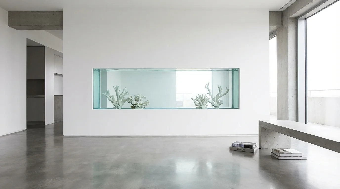 Room divider aquarium — Private residence, Milan — Lombardy