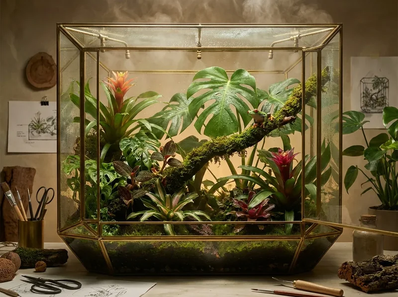 Terrario di design con foresta tropicale — CaVenza